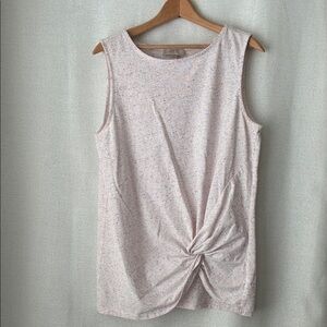 LOFT Light Pink Sz S Twist Sleeveless Colored Flecks Tank Top Soft Girl Feminine
